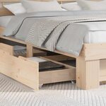 vidaXL Cadre de lit avec tiroir Marron 200 x 200 cm Bois massif en pin