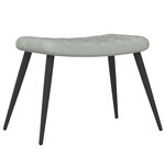 vidaXL Chaise de relaxation avec repose-pied Gris clair Velours