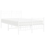 vidaXL Cadre de lit métal sans matelas et pied de lit blanc 120x200 cm