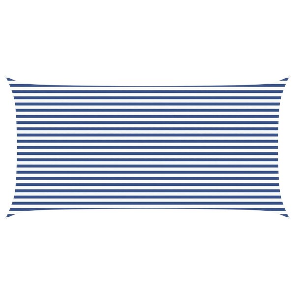 vidaXL Voile d'ombre Bleu et Blanc 6 x 3 m 100   polyester Oxford