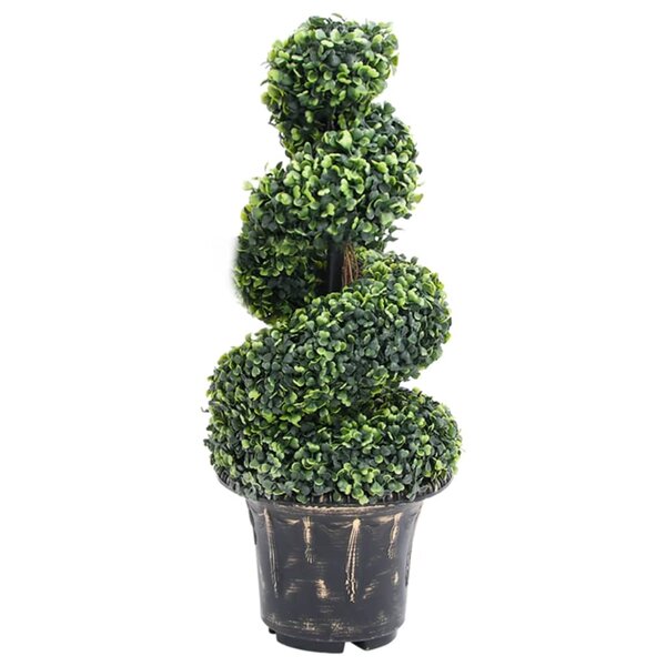vidaXL Plante de buis artificiel en spirale avec pot Vert 89 cm