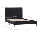 vidaXL Cadre de lit sans matelas noir tissu 90x200 cm