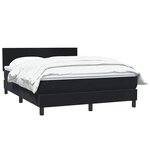 vidaXL Sommier à lattes de lit avec matelas noir 160x210 cm velours