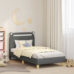 vidaXL Cadre de lit pour enfants avec tête de lit Gris foncé tissu