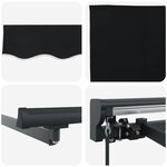 vidaXL Auvent Rétractable Noir 300x250 cm tissu
