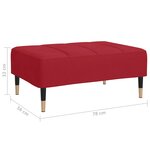vidaXL Repose-pied Rouge bordeaux 78x56x32 cm Velours