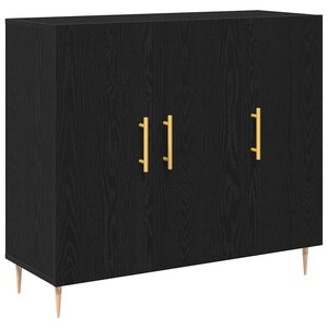 vidaXL Buffet Chêne noir 90 x 34 x 80 cm Bois d'ingénierie