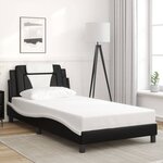 vidaXL Cadre de lit Viana sans matelas noir et blanc 100x200 cm similicuir