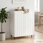 vidaXL Buffet Blanc brillant 66 x 34 5 x 92 cm Bois d'ingénierie