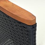 vidaXL Chaises à manger de jardin lot de 4 Résine tressée Noir
