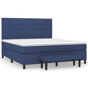 vidaXL Sommier à lattes de lit avec matelas Bleu 160x200 cm Tissu