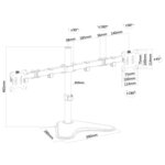 Newstar support de bureau réglable de 2 moniteurs 10"-32" 4-40 cm noir