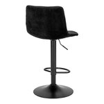2 chaises de bar à un pied en velours noir avec pieds noirs