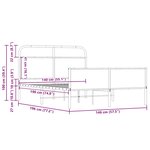 vidaXL Cadre de lit sans matelas 140x190 cm chêne sonoma