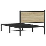 vidaXL Cadre de lit en métal sans matelas chêne sonoma 100x200 cm