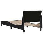 vidaXL Cadre de lit sans matelas Hanko noir 90x200 cm tissu