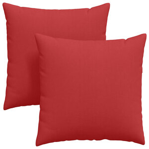vidaXL Coussins de canapé 2 Pièces Rouge 80 x 80 cm tissu