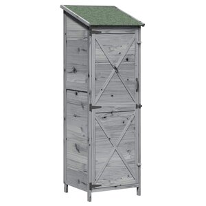 vidaXL Abri de jardin Gris 59 5 x 56 x 176 5 cm Bois de Sapin Massif