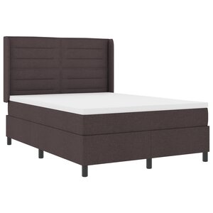 vidaXL Lit Box Spring avec Matelas Marron Foncé 140x200 cm Tissu