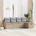 vidaXL Ensemble de canapé de jardin 5 Pièces beige et gris clair