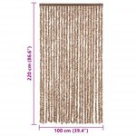 vidaXL Rideau anti-mouches beige et marron foncé 100x220 cm chenille