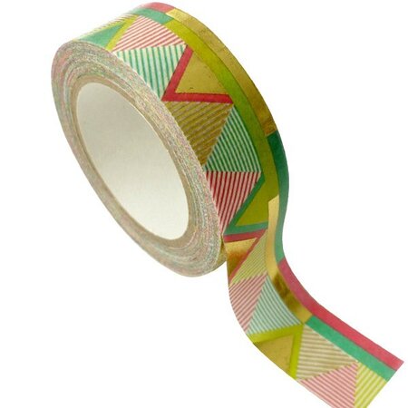 Masking Tape doré 1 5 cm x 10 m - Aztèque - multicolore