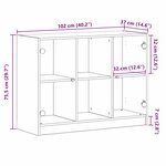 vidaXL Buffet Chêne noir 102 x 37 x 75 5 cm Bois d'ingénierie