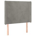vidaXL Tête de lit à LED Gris clair 93x16x118/128 cm Velours