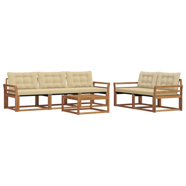 vidaXL Ensemble de canapés d'extérieur 6 Pièces Naturel et Beige
