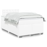 vidaXL Sommier à lattes de lit avec matelas Blanc 120x200cm Similicuir