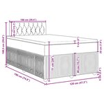 vidaXL Sommier à lattes de lit et matelas gris foncé 120x190cm velours