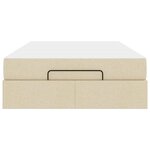vidaXL Cadre de lit avec matelas Crème 120 x 190 cm tissu
