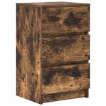 vidaXL Tables de chevet avec 3 tiroirs 2 Pièces chêne fumé 39x35x65 cm