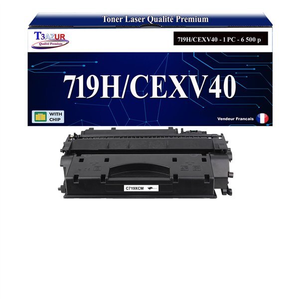 T3AZUR -Toner compatible avec  Canon 719H/CEXV40 (3480B002/3480B006) pour Canon MF411DW  MF416DW  MF418X Noir