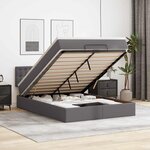 VidaXL Cadre de lit ottoman avec matelas gris 140x190 cm similicuir