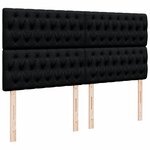 vidaXL Sommier à lattes de lit avec matelas Noir 180x200 cm Tissu