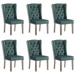 vidaXL Chaises à manger lot de 6 vert foncé velours