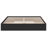 vidaXL Cadre de lit avec tiroirs sans matelas noir 180x200 cm
