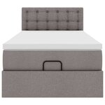 vidaXL Cadre de lit ottoman avec matelas taupe 80x200 cm tissu