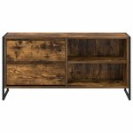 vidaXL Meuble TV Chêne Fumé 100 x 36 x 49 5 cm Bois d'ingénierie