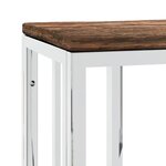 vidaXL Table console argenté acier inoxydable/bois massif récupération