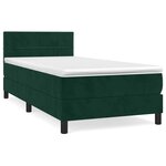 vidaXL Sommier à lattes de lit avec matelas Vert foncé 90x200 cm