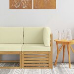 vidaXL Canapé d'angle extérieur Bois d'Acacia Massif Blanc