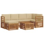 vidaXL Ensemble de canapés d'extérieur 7 pc Naturel et Beige Polyester