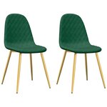 vidaXL Chaises à manger lot de 2 Vert foncé Velours