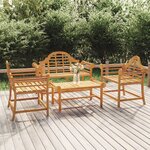 vidaXL Salon de jardin 4 Pièces Bois de teck solide