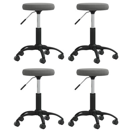 vidaXL Chaises à manger lot de 4 gris foncé velours