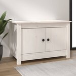 vidaXL Armoire à chaussures Blanc 70x38x45 5 cm Bois de pin massif