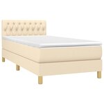vidaXL Sommier à lattes de lit et matelas Crème 90x190 cm Tissu