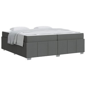 vidaXL Cadre de lit avec matelas Gris foncé 200 x 200 cm tissu